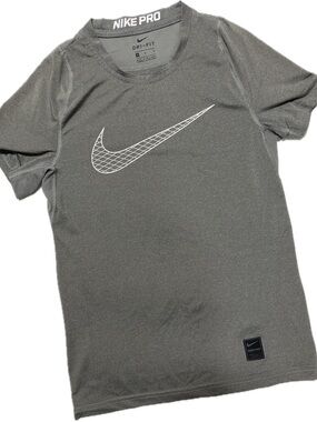 Nike Gray Short Sleeve Dri-FIT Tee with White Swoosh